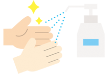 作業前後の手洗い、消毒の徹底