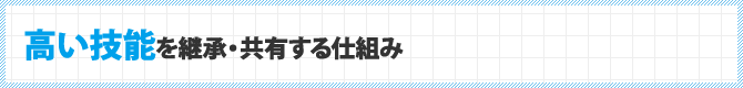 高い技能を継承・共有する仕組み